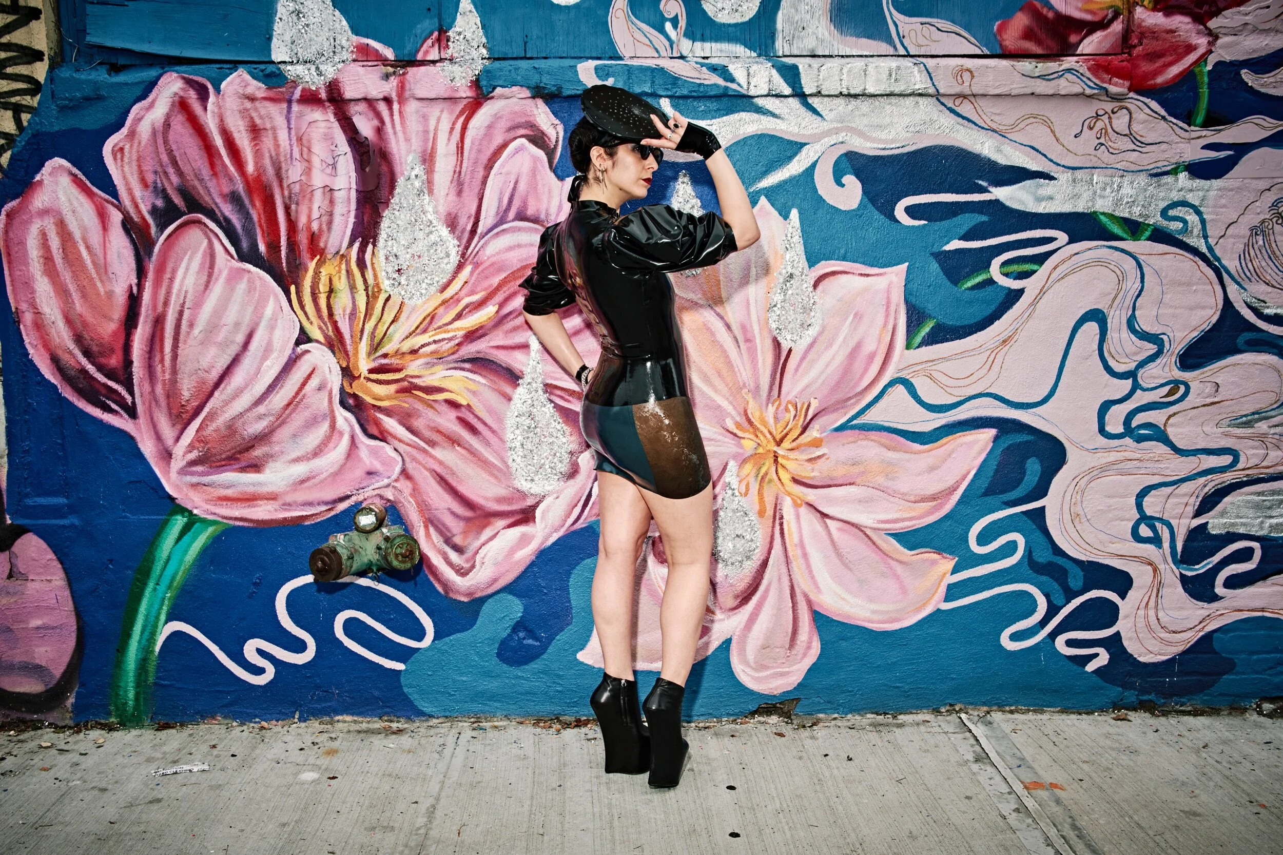 BabyLove's Latex Texture Sided Girdle Mini Skirt