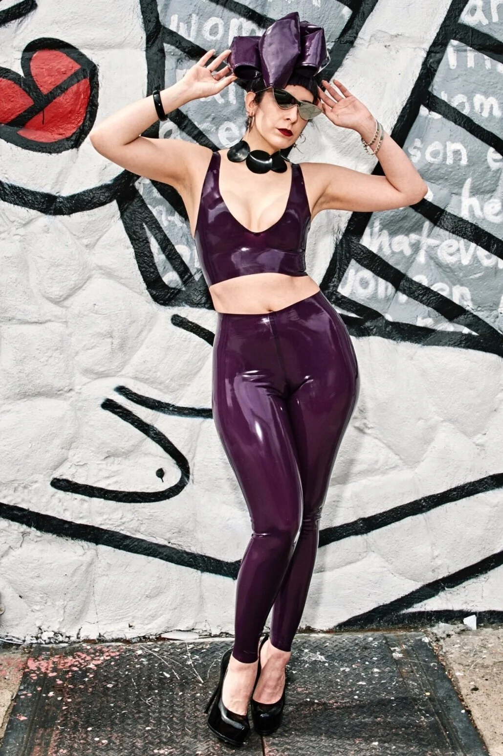 BabyLove's Latex Plunging Crop Top