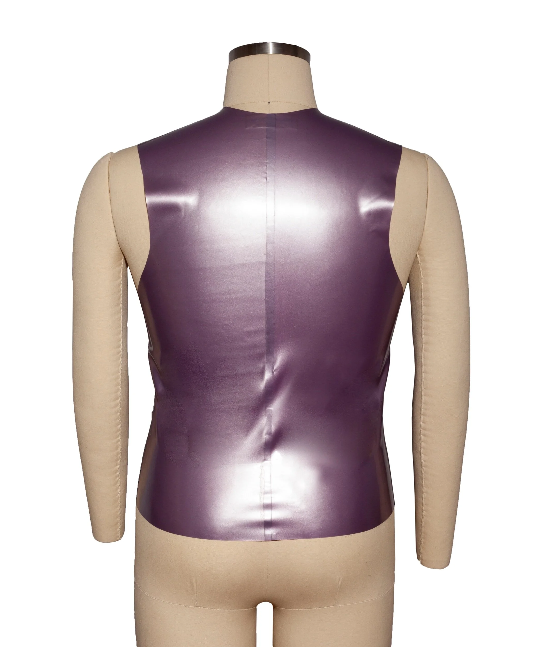 Soliloquy Latex Vest With Lace Appliqués