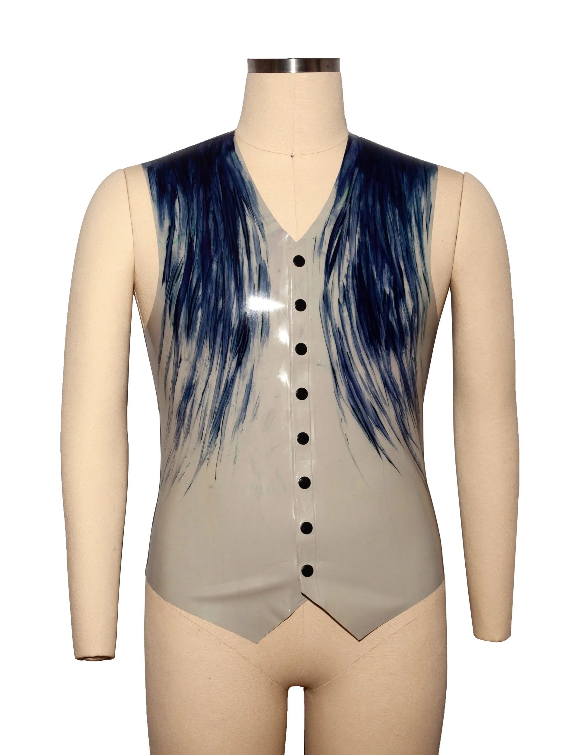 Soliloquy Latex Hand Painted Feather Vest