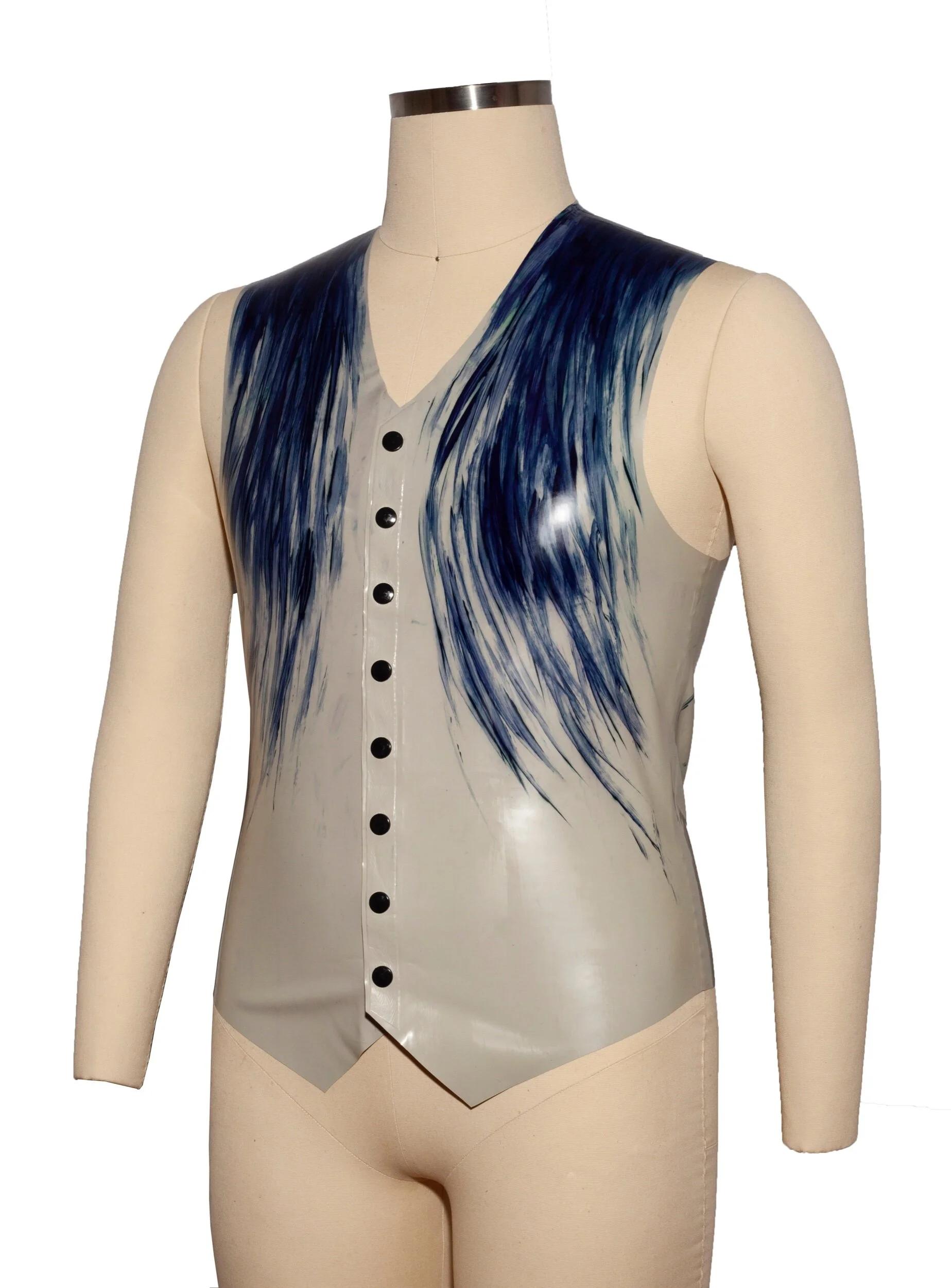 Soliloquy Latex Hand Painted Feather Vest