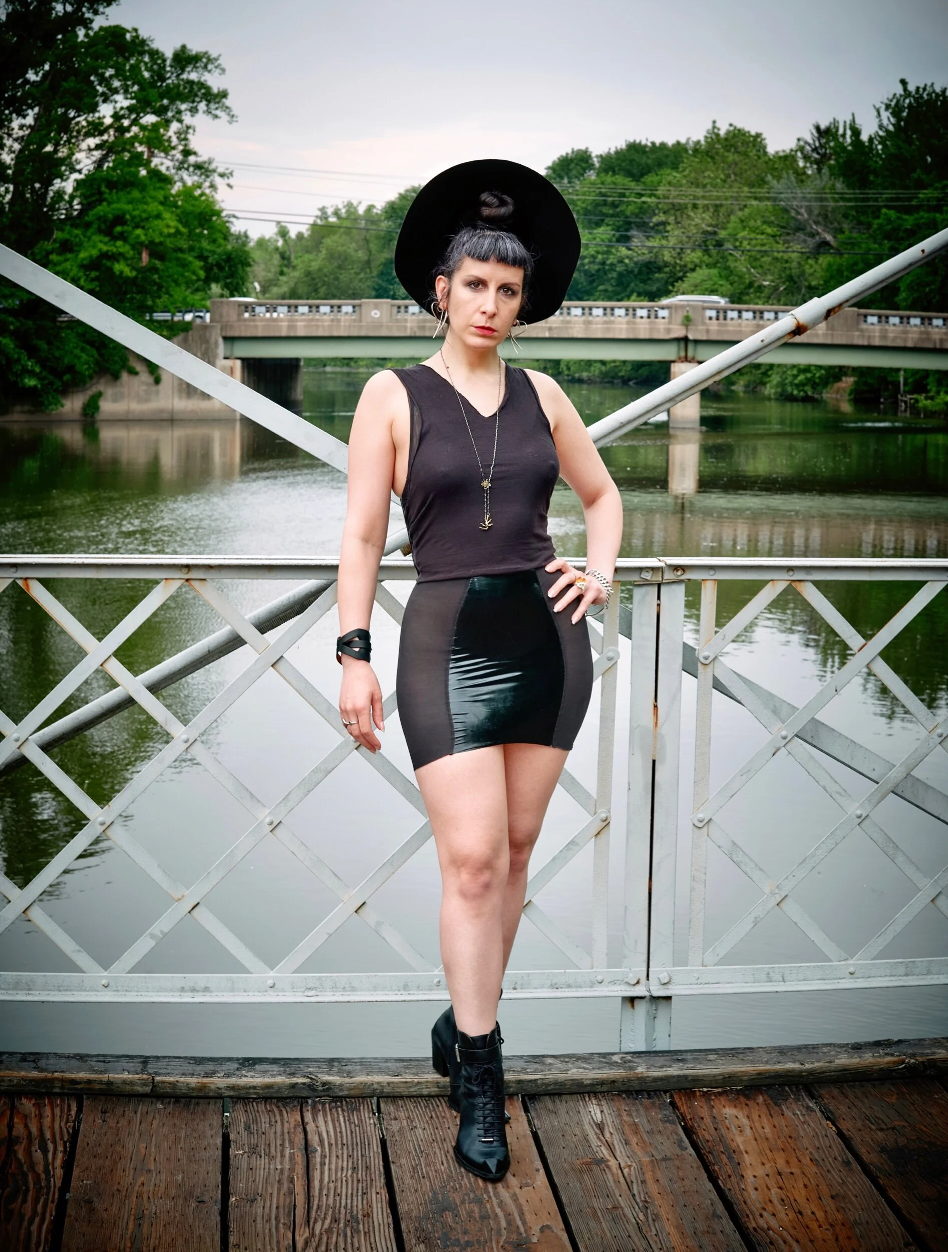 Renee Masoomian Latex and Power Mesh Skirt