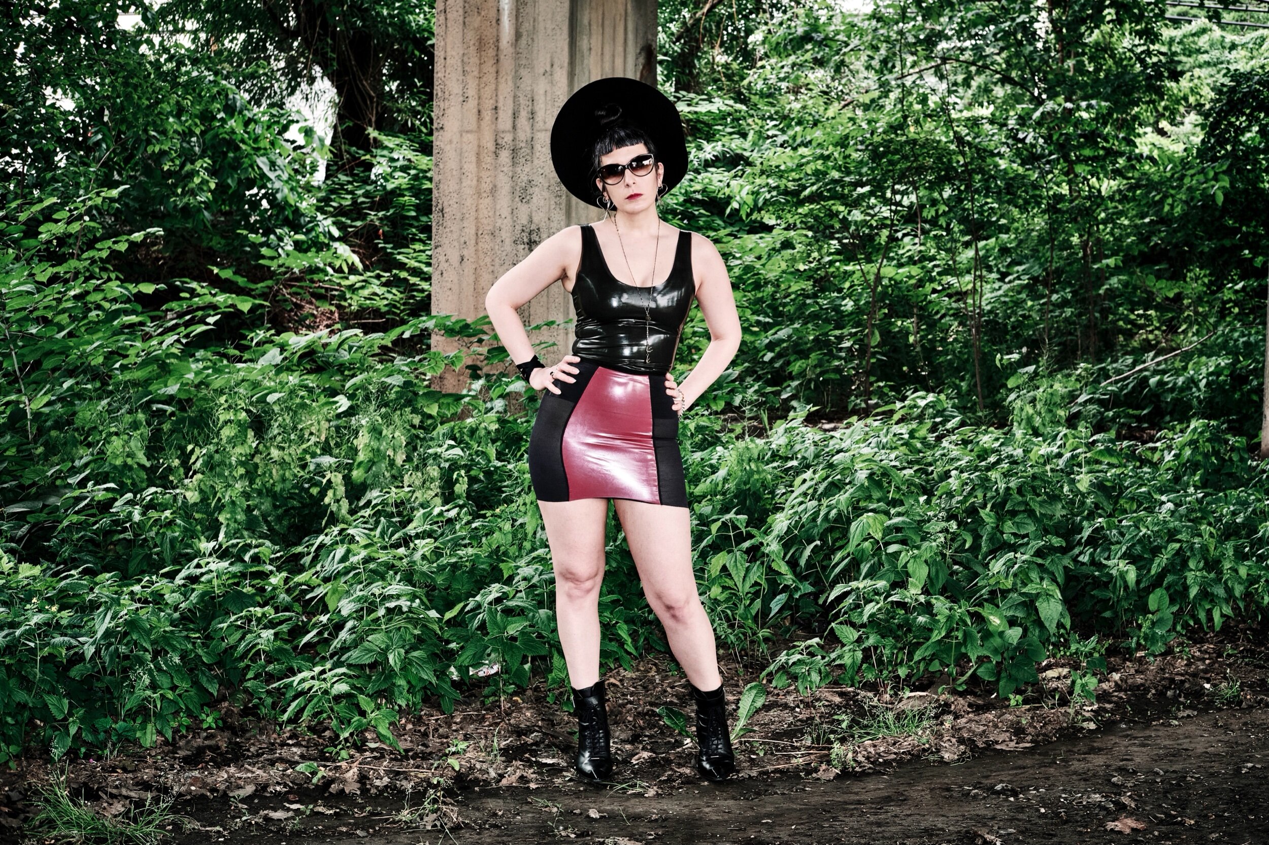 Renee Masoomian Latex and Power Mesh Skirt