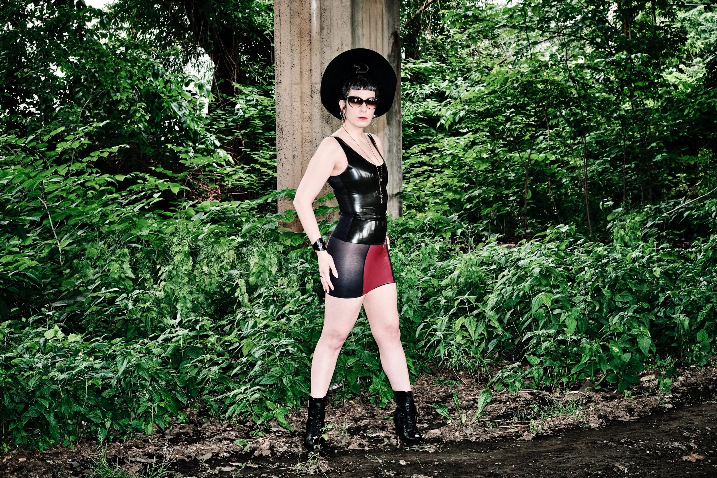 Renee Masoomian Latex and Power Mesh Tank Top
