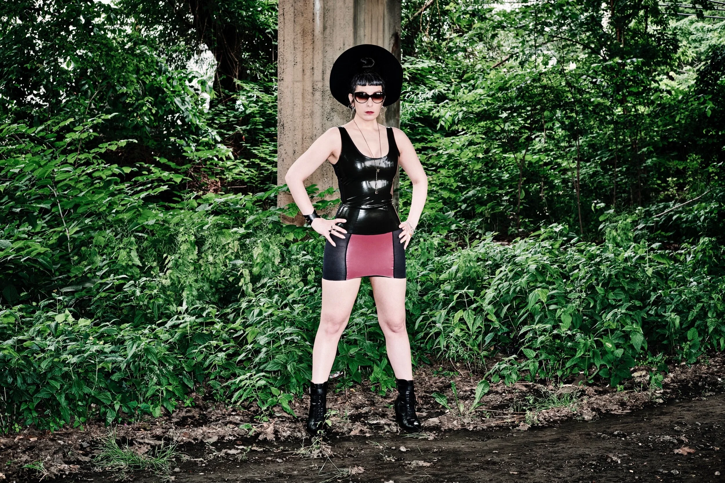 Renee Masoomian Latex and Power Mesh Tank Top