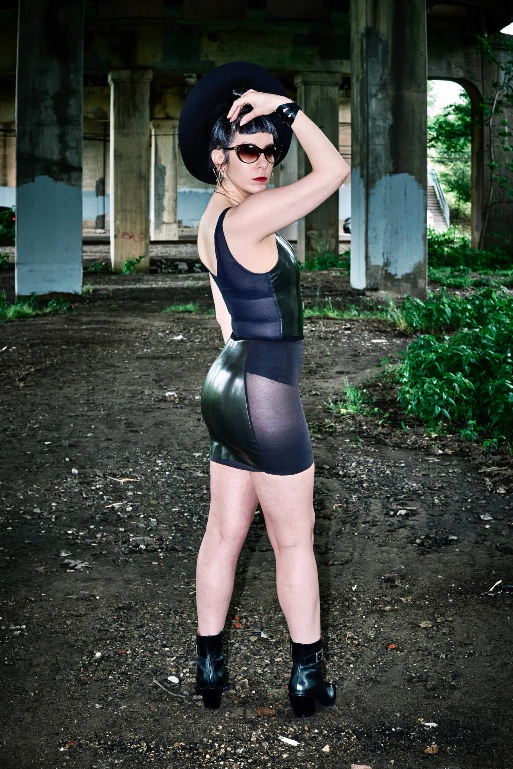 Renee Masoomian Latex and Power Mesh Tank Top