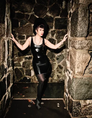 Latex Leather Tank Dress Tank Mini Dress Shown In Faux Leather Metallic  Custom Made By Suzi