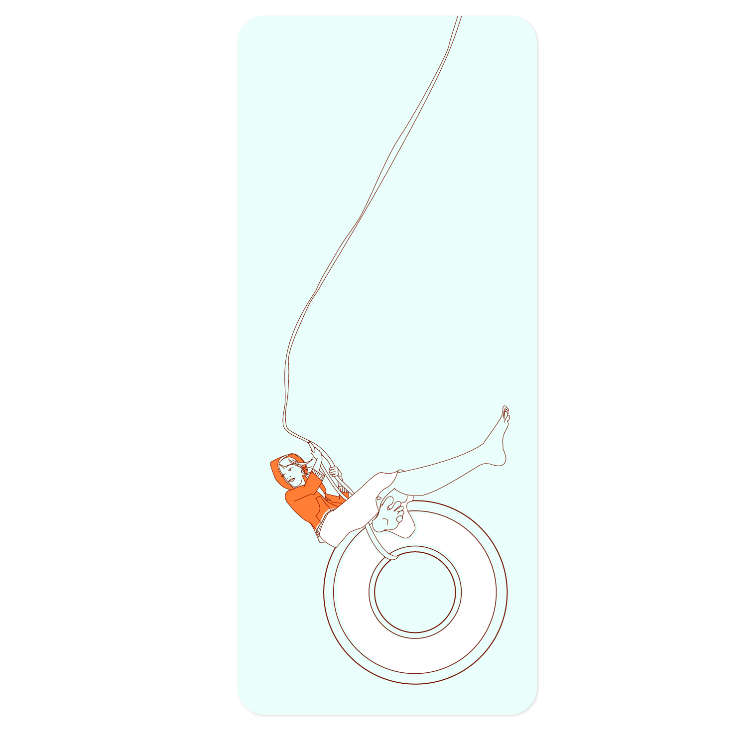 Girl on tire swing