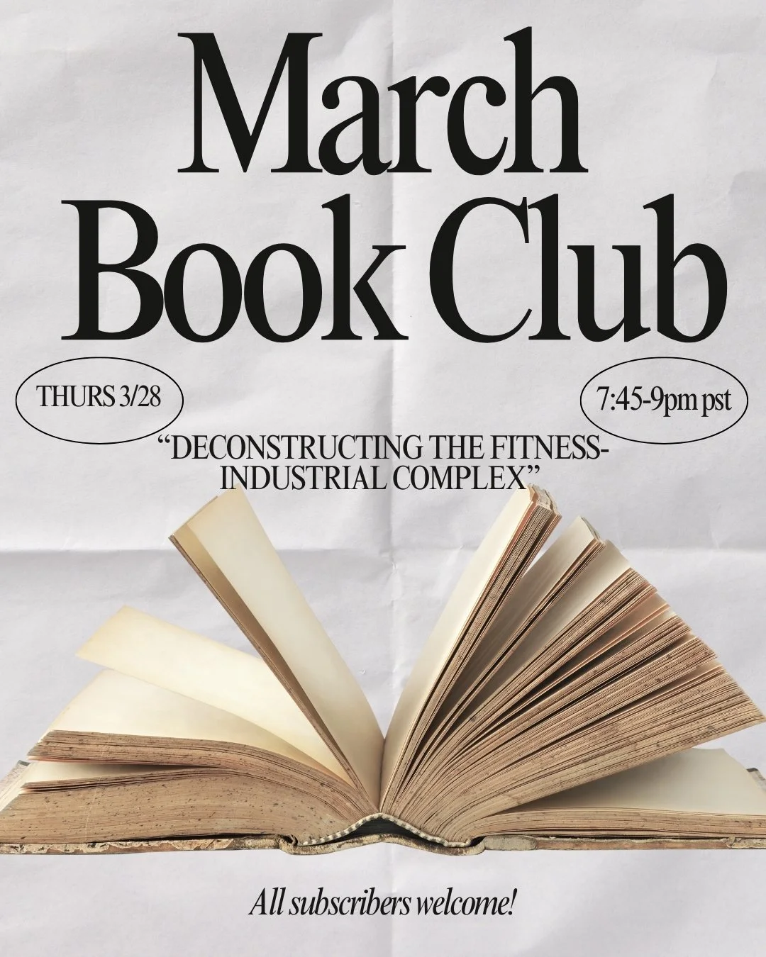 March Bookclub: Deconstructing Fitness