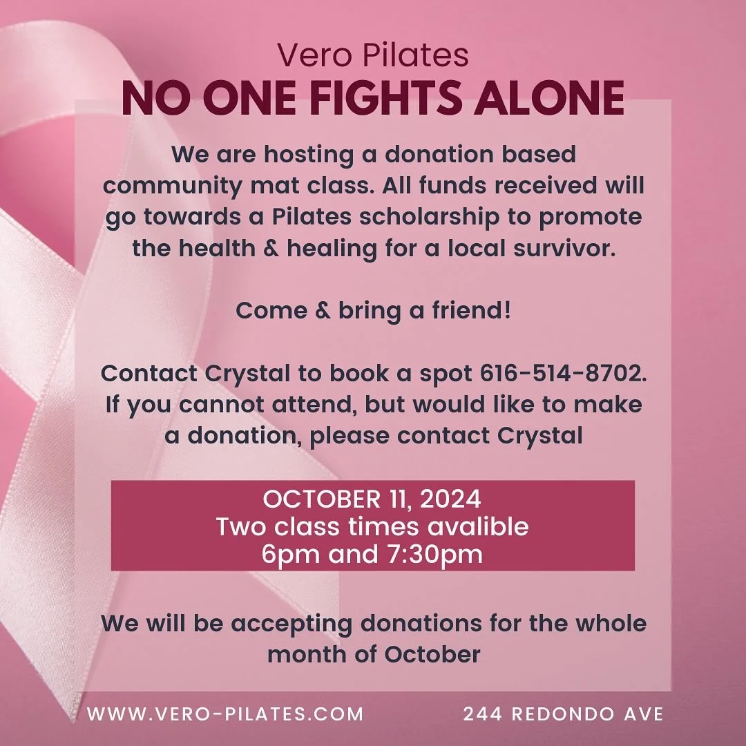 No One Fights Alone~ Pilates Mat fundraising class