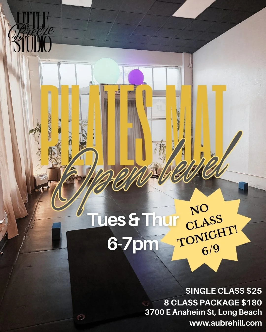 NO pilates class