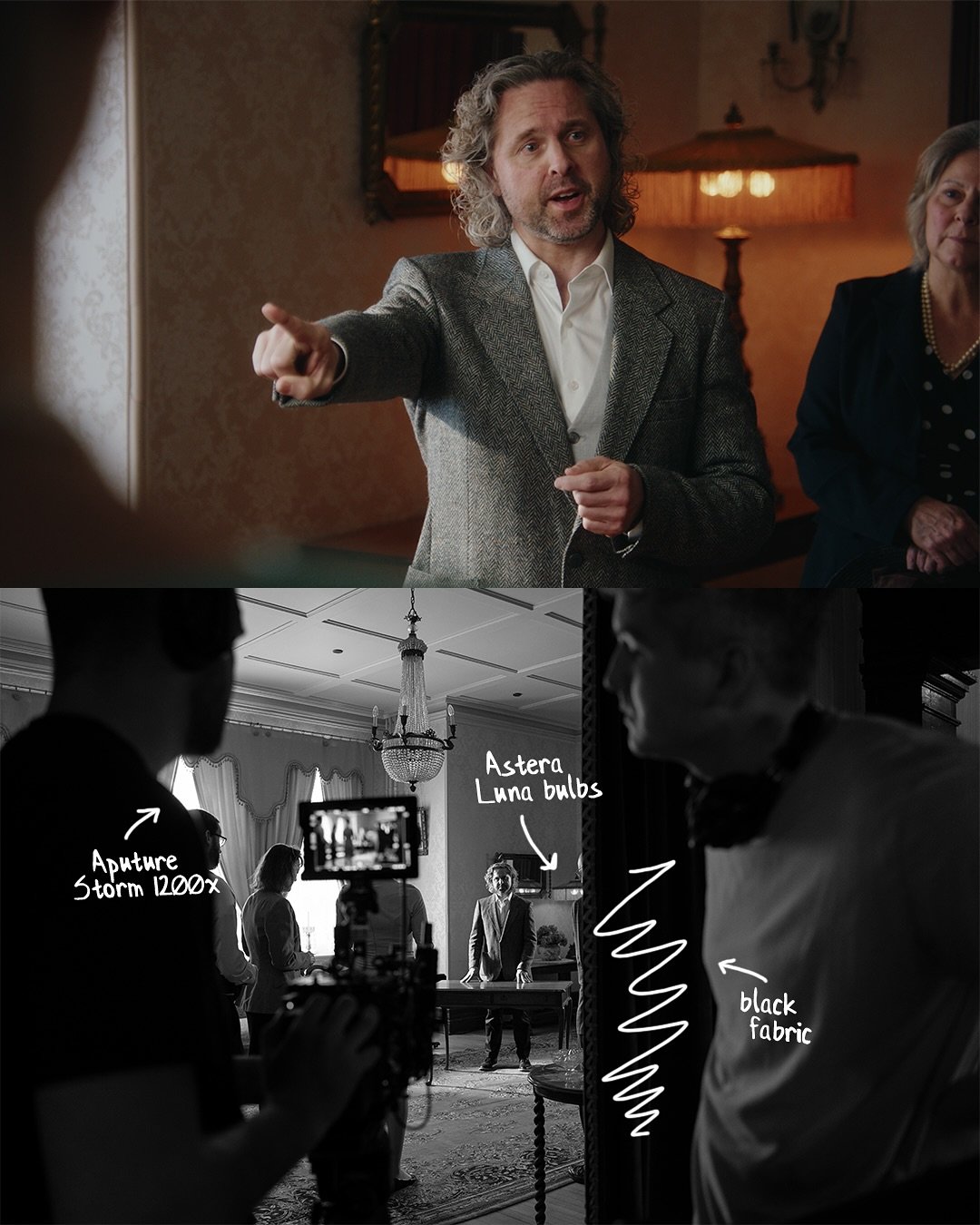 wanting to get back into adding more lighting setup bts! This is a sneak-peak at a fun little project I did with @tandemxvisuals for @governmenthousesk, where we really got to take advantage of the new Luna Bulbs from @asteraofficial. I&rsquo;ve long