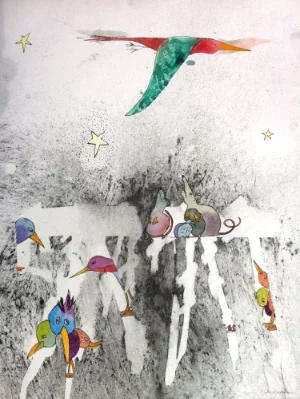 Illustration 16" x 20" WC & charcoal on Arches