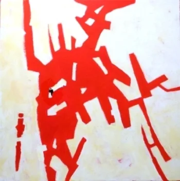 Frenzy Series 24" x 24" acrylic & collage on canvas