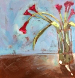 Lilies, Nesting Series 12" x 12" acrylic on canvas