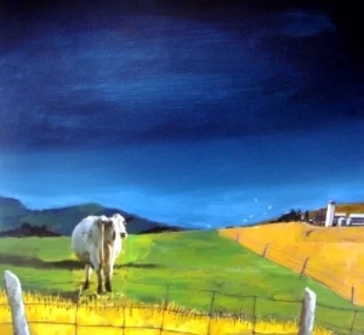 East Back Line Series 24" x 24" acrylic & collage on canvas