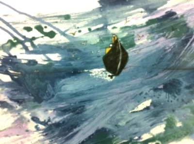 At Sea, Whale Watching Series 24" x 16" WC + mixed media on Arches