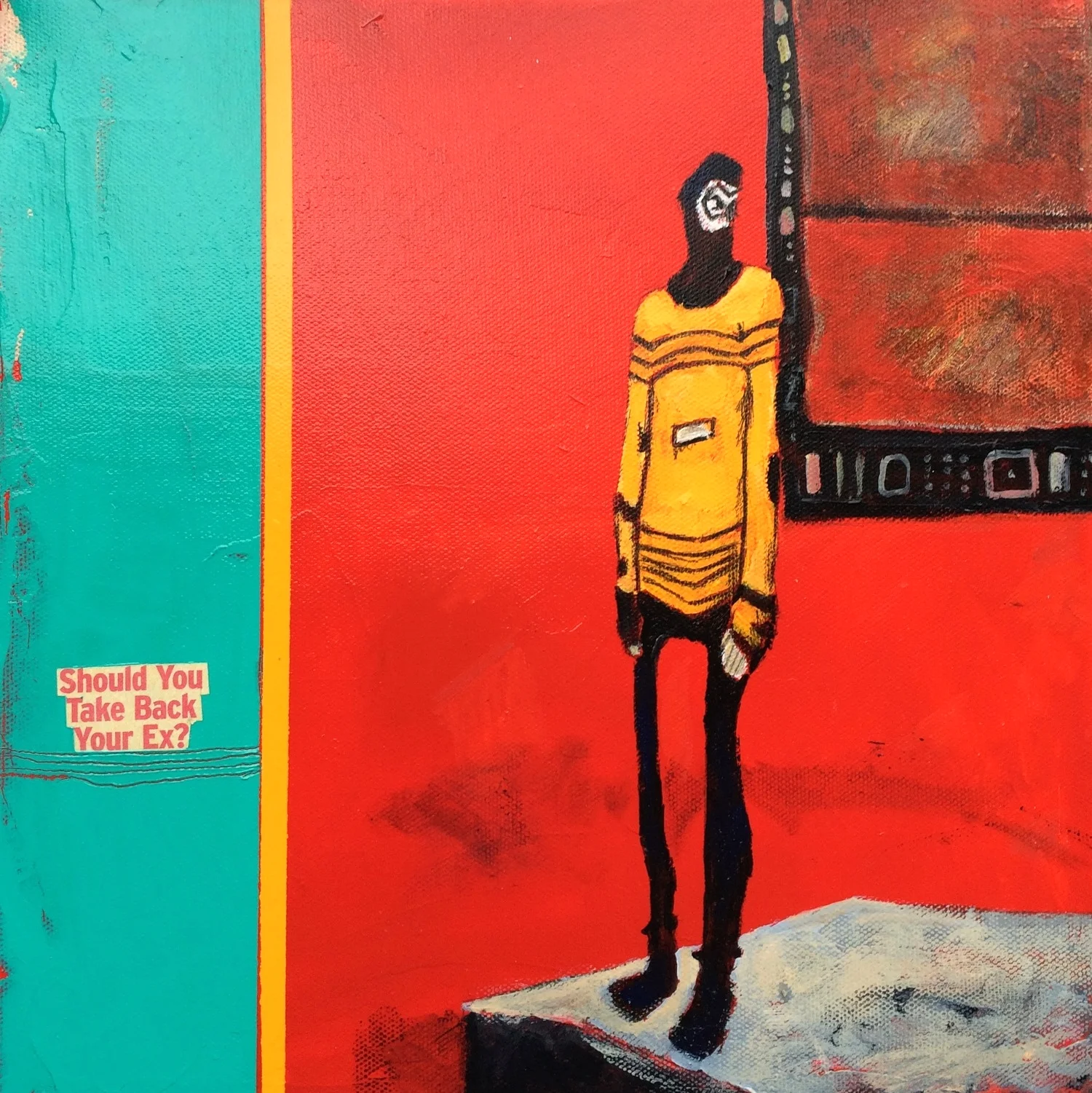 The Ex, Incidentals Series 12" x 12" acrylic & collage on canvas
