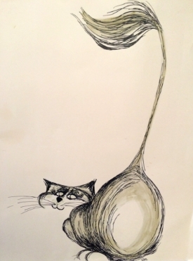 Miller (Miles+Thriller) 20" x 30" pen+ink on Fabriano