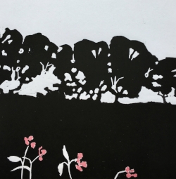  Warmth of the Valley 8" x 8" linoprint 