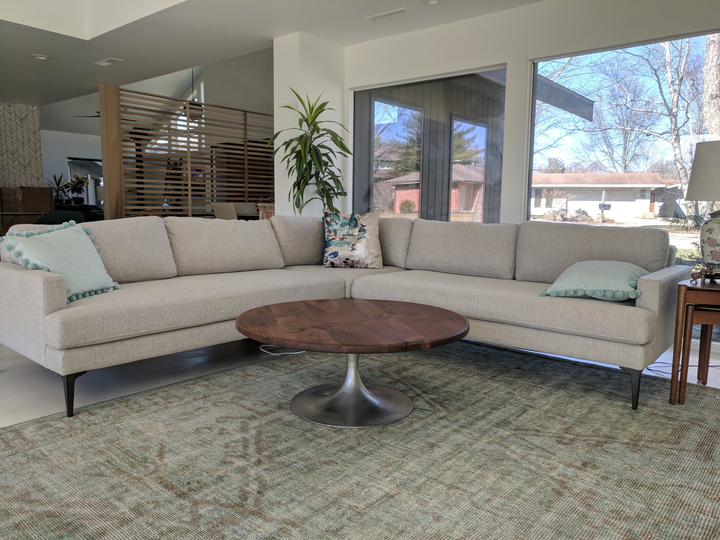 Round Walnut Coffee Table