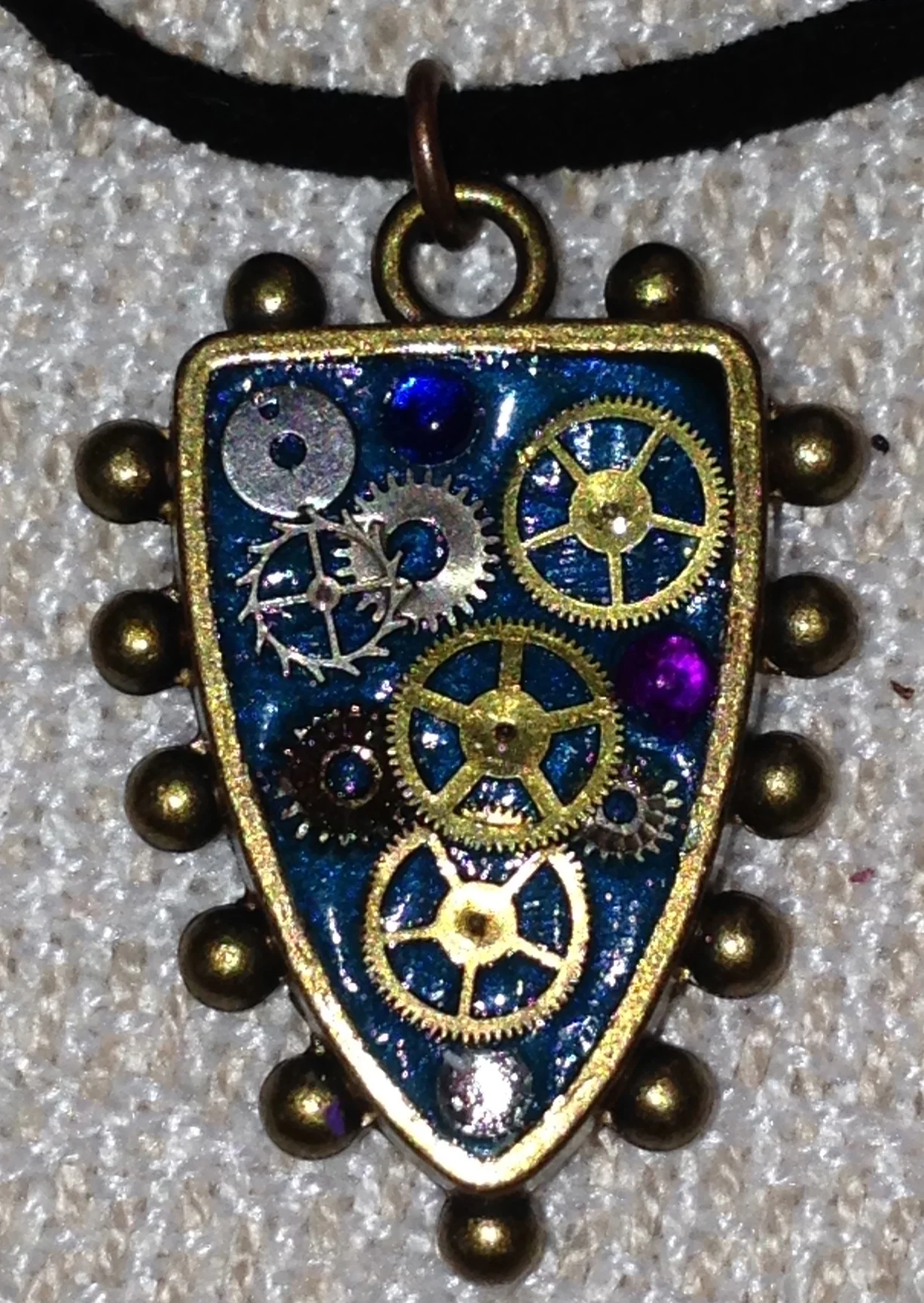 Teal Steampunk Pendant