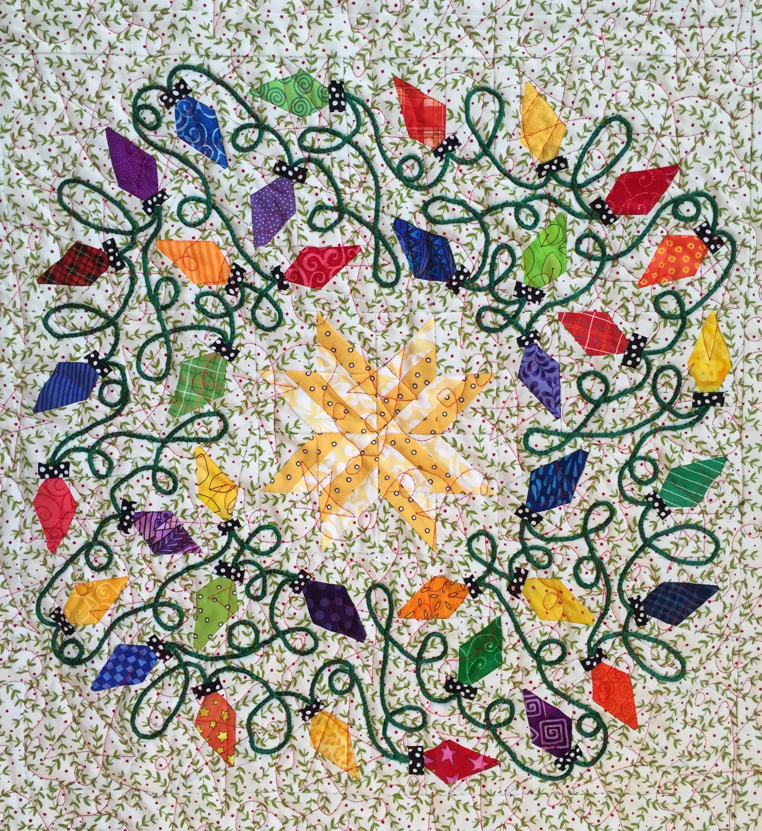 Wreath of tangled Christmas tree lights