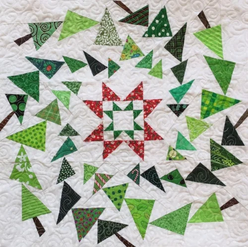 18" Trees block (quilted)