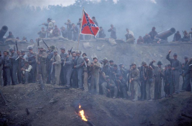 American Civil War battle scene from "Cold Mountain"