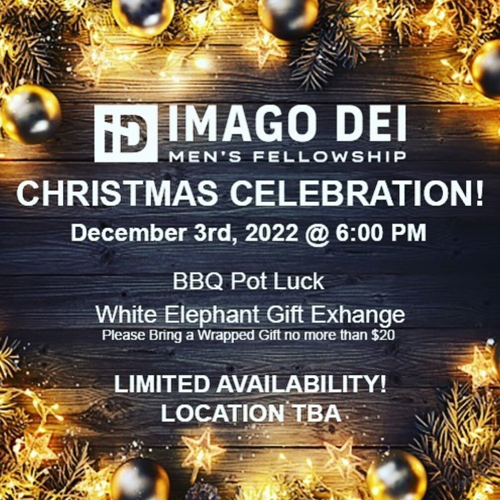 Imago Dei is throwing a fun Christmas Celebration/Pot Luck! 

This is a co-Ed event! 
Please message @id_fellowship to reserve a spot! Location will be announced shortly!

#church #jesus #jesuschrist #hillsidela #gospel #christ #christian #christiani