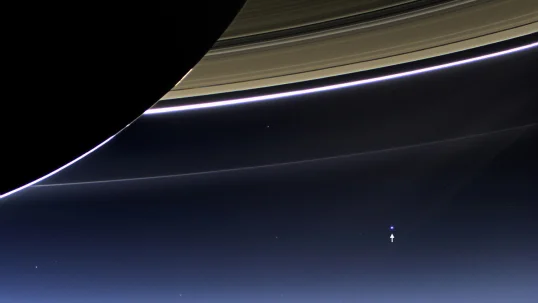 Here is a closeup, showing the the earth...
