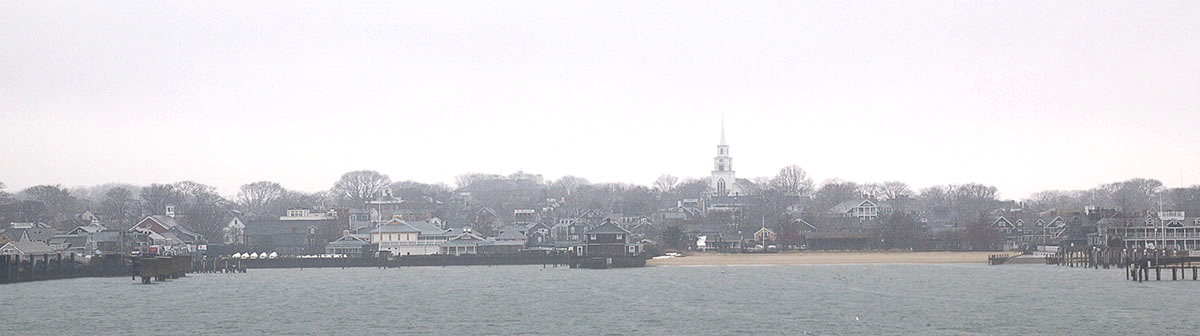 The harbor in the rain.