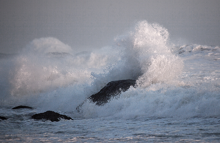 OK, well there are waves from Block Island. What a surprise. But have also have many others. I should tell you that I actually desaturated this picture from what you saw before, taking it half way to black and white. While the actual colors at sunset were more vibrant, I liked the softer colors.