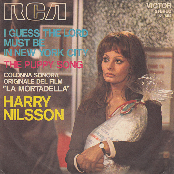 Italian pressing of I Guess The Lord Must Be In New York City / The Puppy Song