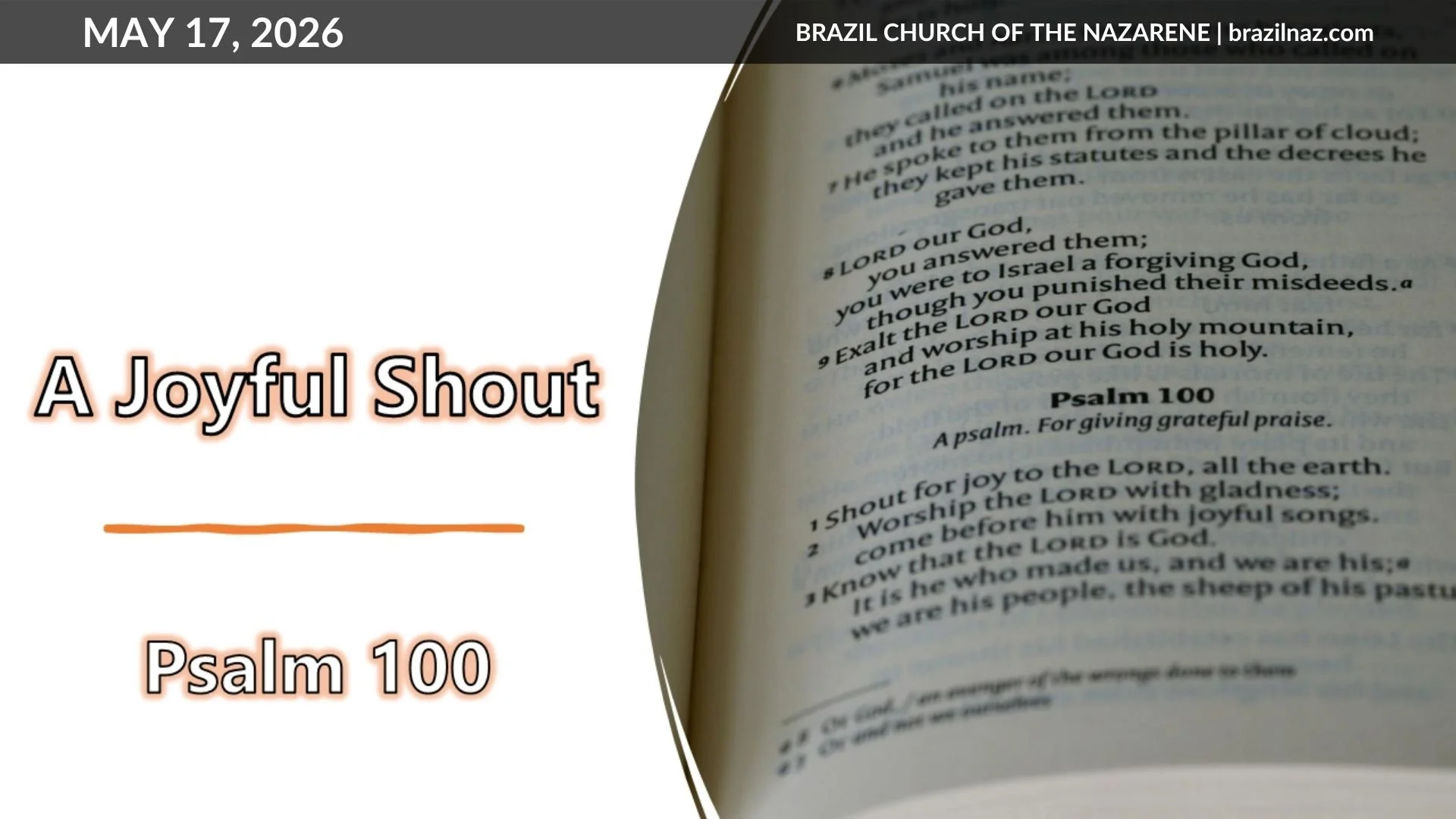 "A Joyful Shout" (Psalm 100)