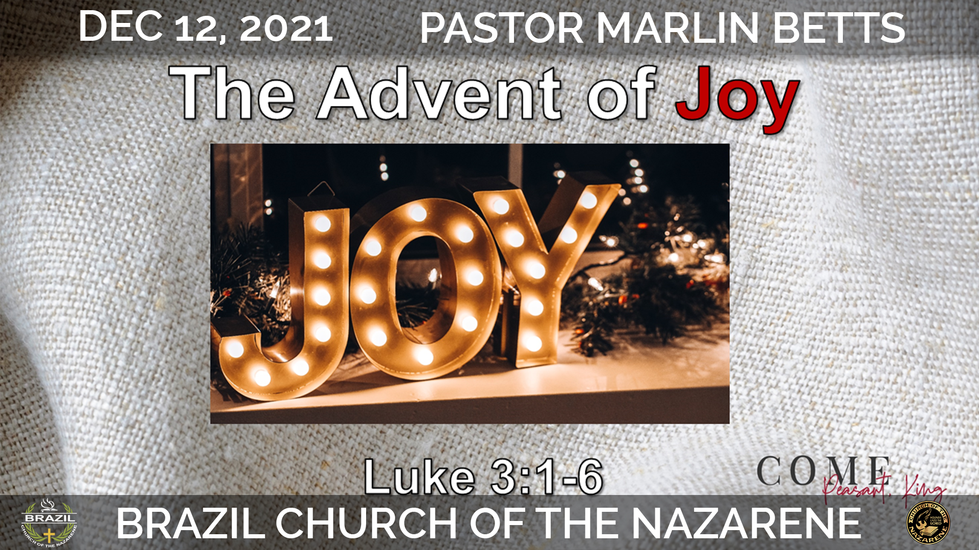 The Advent of Joy title screen