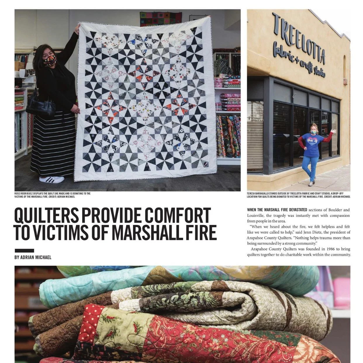 Quilters Provide Comfort to Victims of Marshall Fire