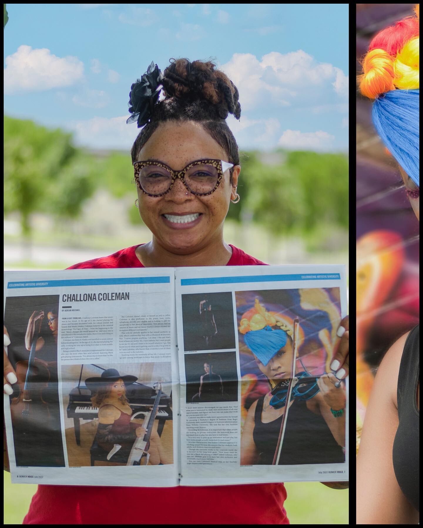 For the July Artists of Color issue of the @denvervoice I spotlighted @iamchallonaofficial . I&rsquo;ve known Challona for 15+ years and it&rsquo;s been an honor to highlight her musical and artistic skills. A classically trained musician and creativ