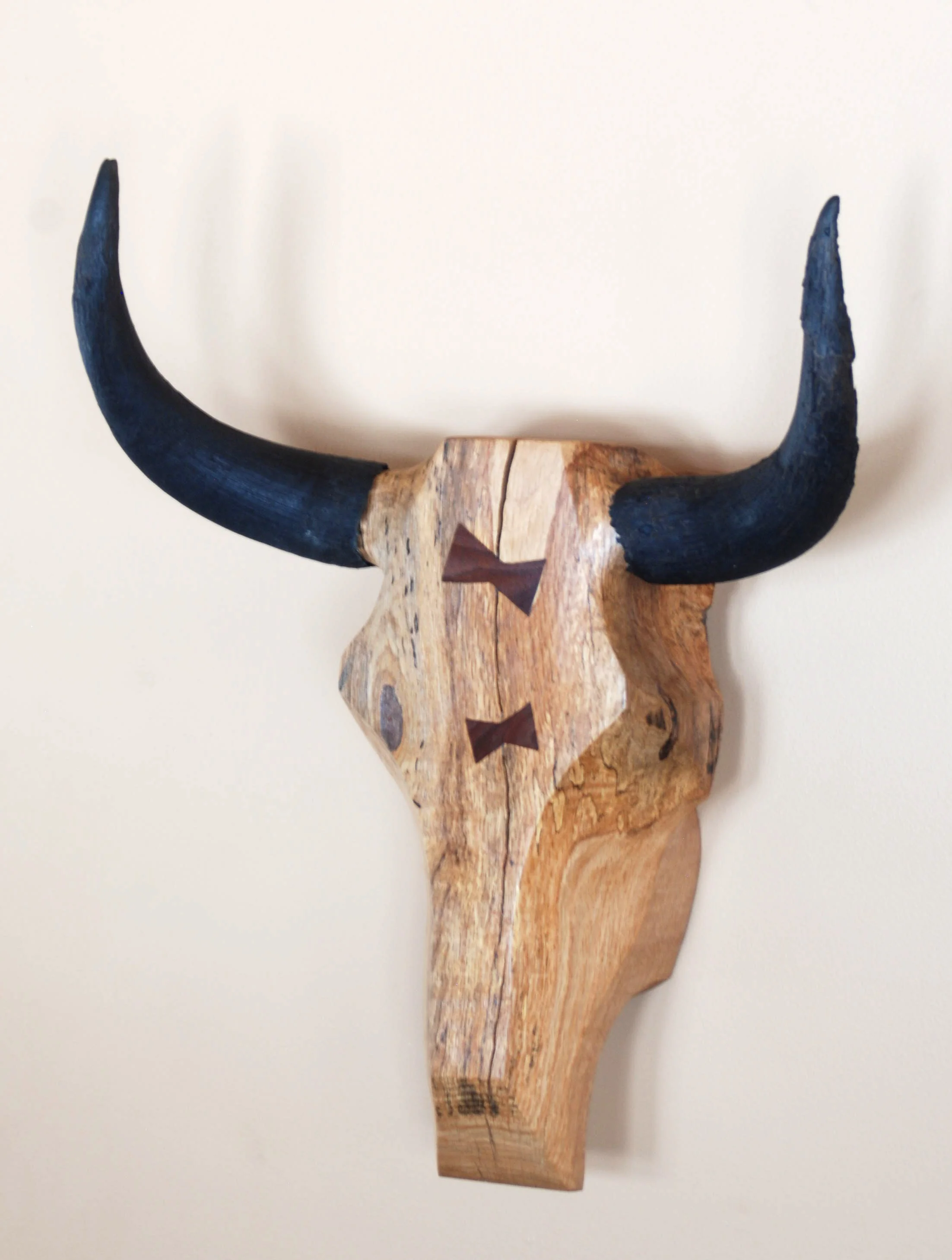 Spalted Oak Bison with Black Walnut Bowties