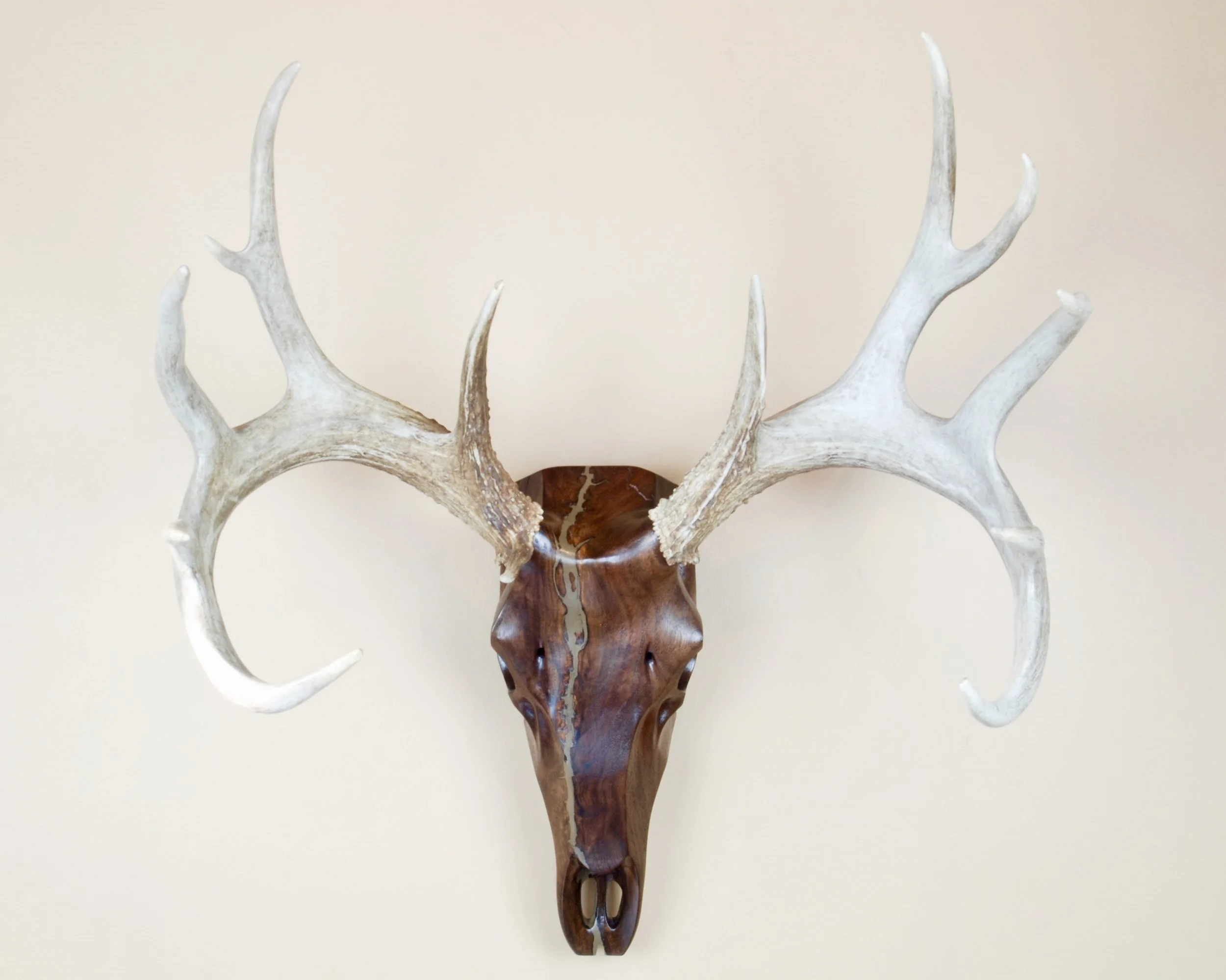 Bronze inlay black walnut whitetail
