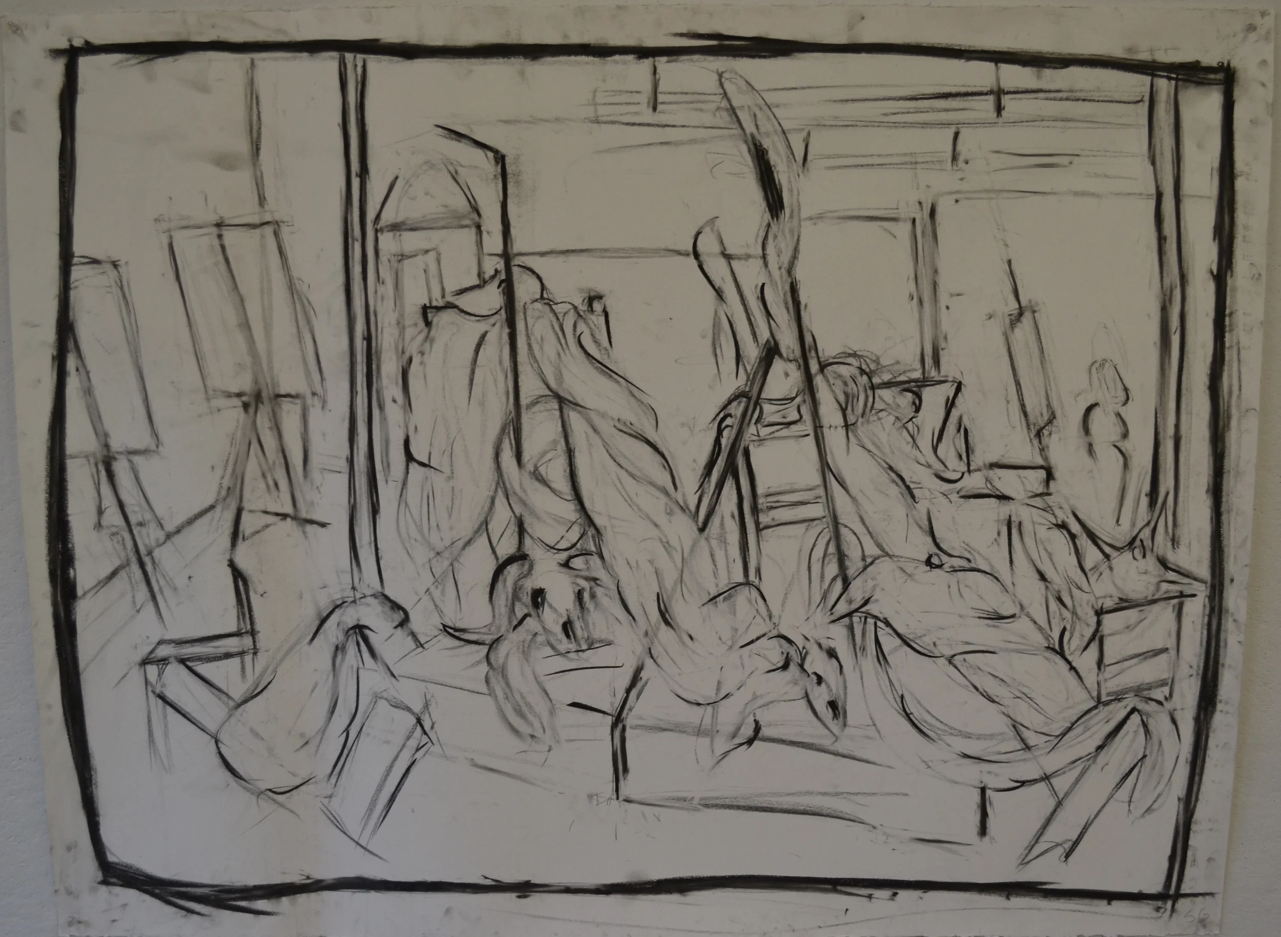  Charcoal Scene Drawing 