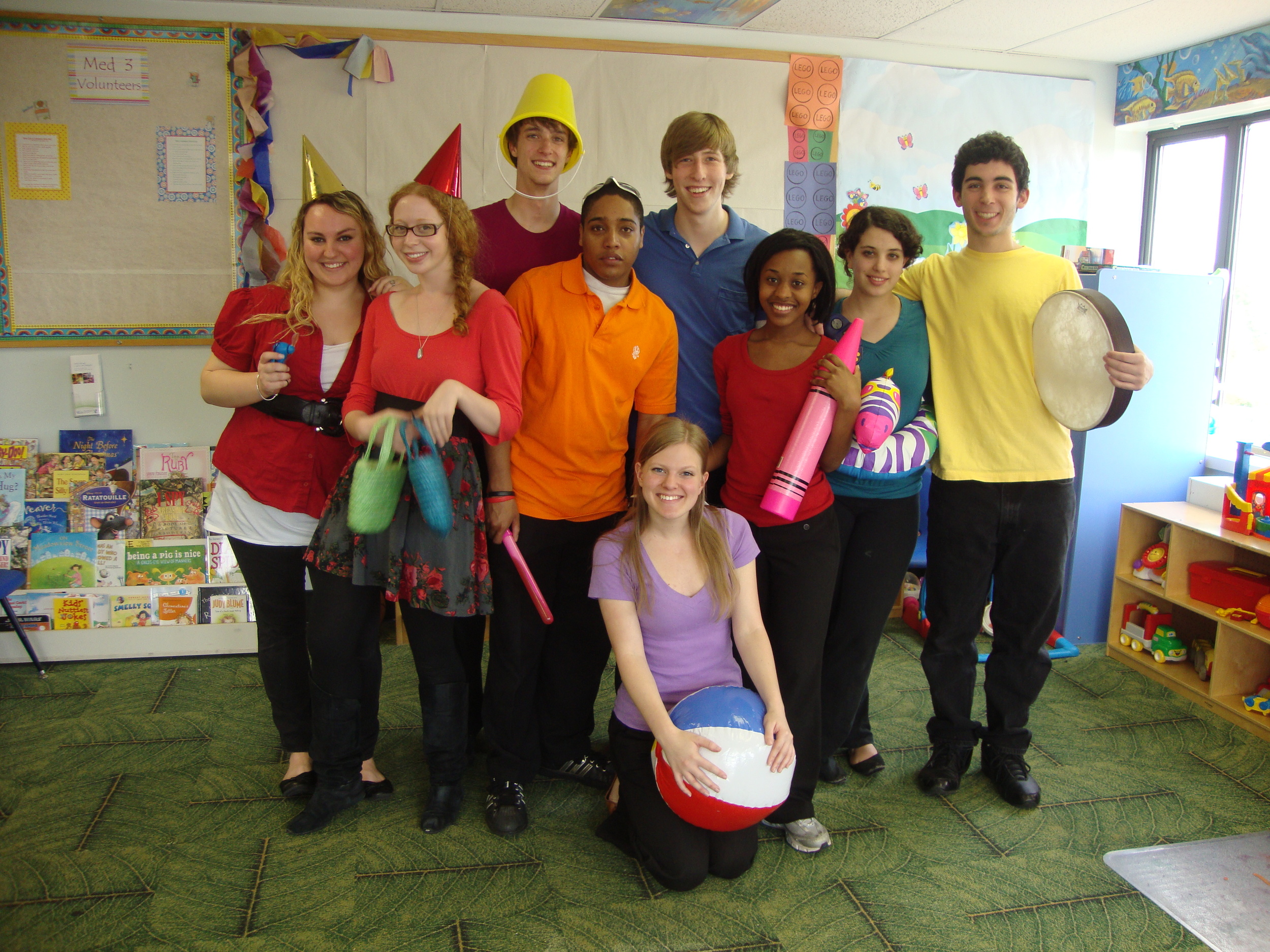 performing an interactive improv with ideas from patient audiences. the production was broadcast on the hospital network at Long Island's Steven and Alexandra Cohen Medical Center