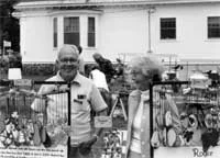 Roger Blood selling nature mobiles at Arts & Artisans Fair, 1979.