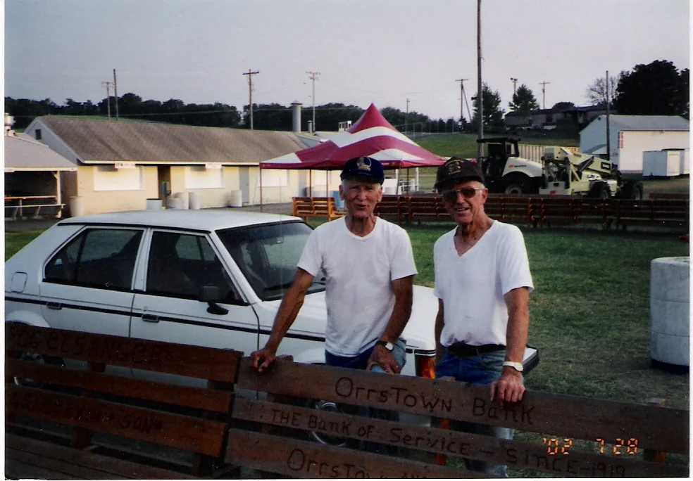 Fred Dillner, left, and Frank Lerew, right, each served the Shippensburg Community Fair for over 50 years.