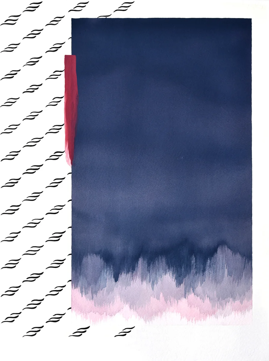 Early Winter Winds / watercolor and ink on paper / 15" x 20" / 2016