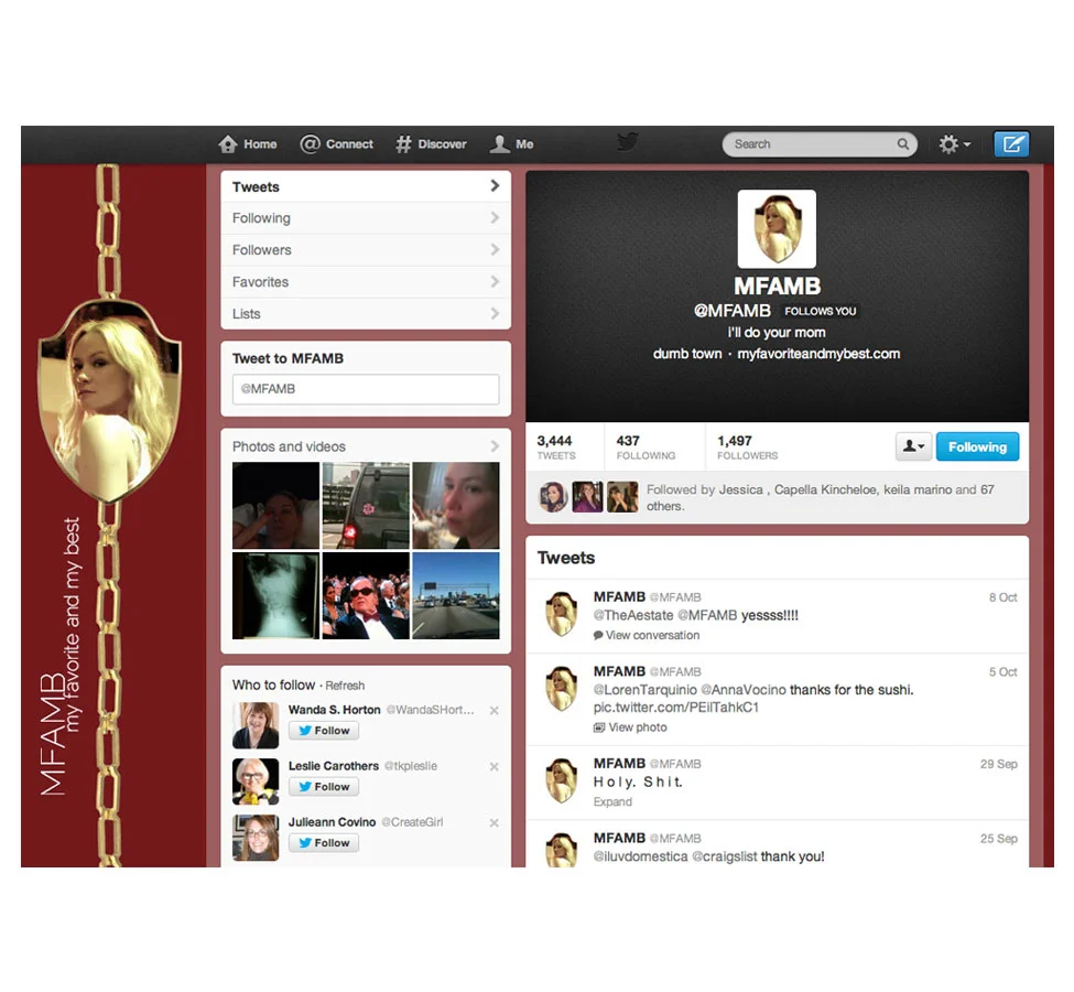 Twitter background page design for popular interior design and lifestyle blogger 