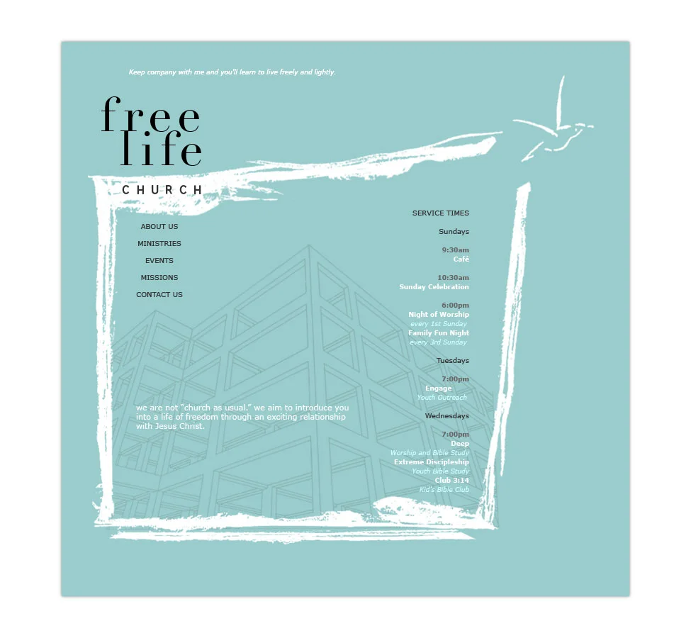 Website for progressive church
