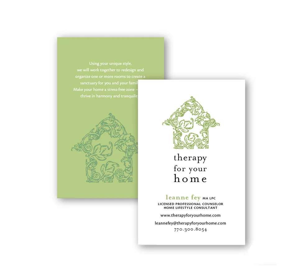 Logo, branding and business card for family therapist and in-home organizer