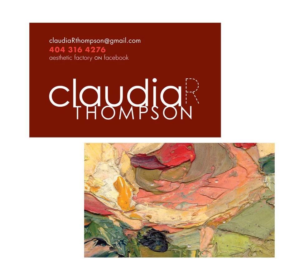 Logo and business card for interior designer Claudia Thompson