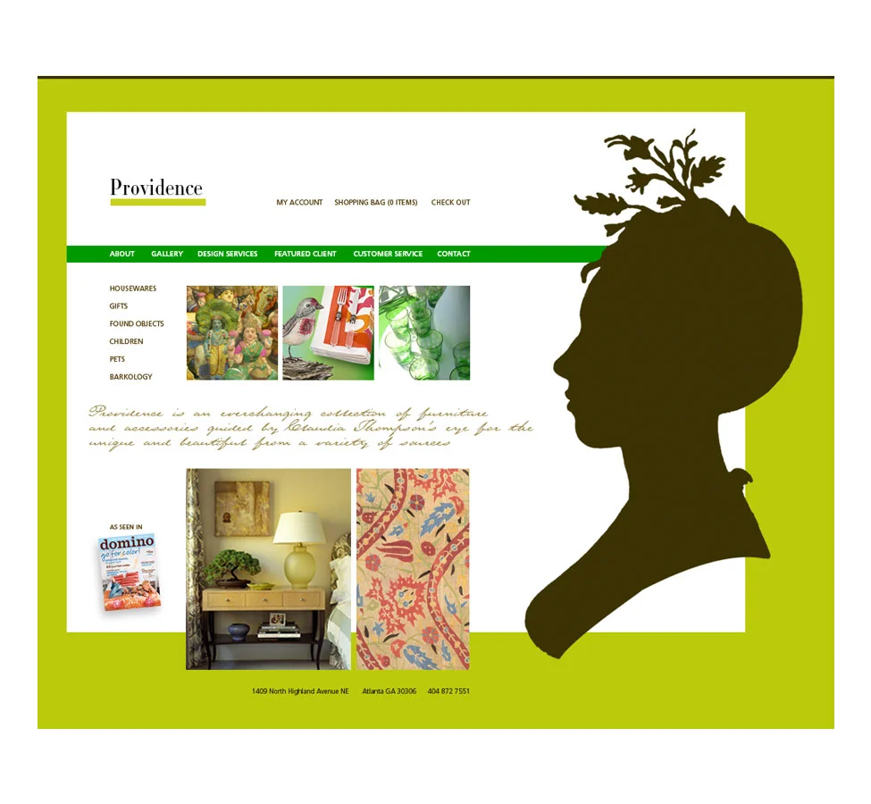 Website for retailer Providence Antiques